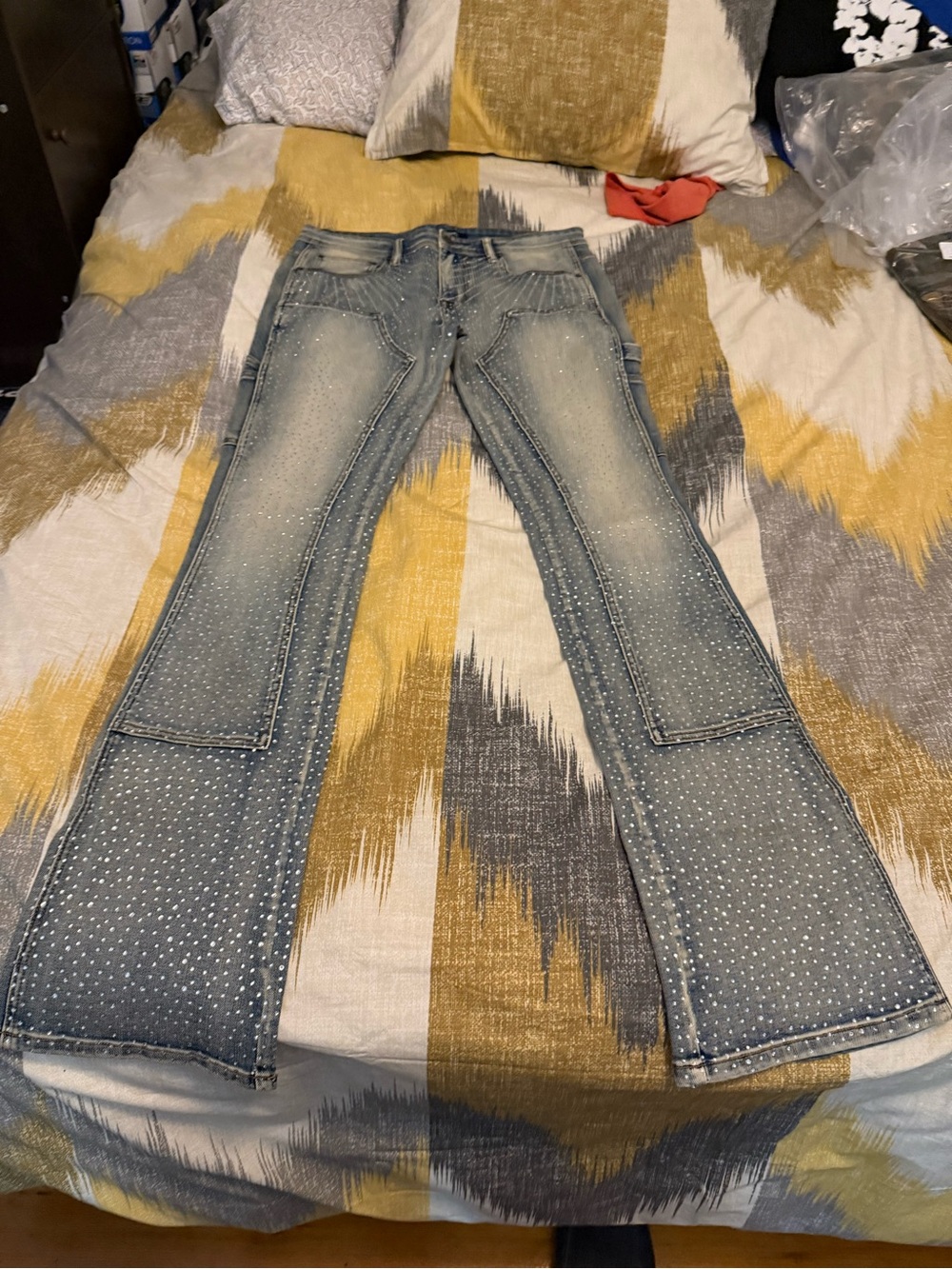 Kindred Embellished Light Blue Flare Jeans size 30